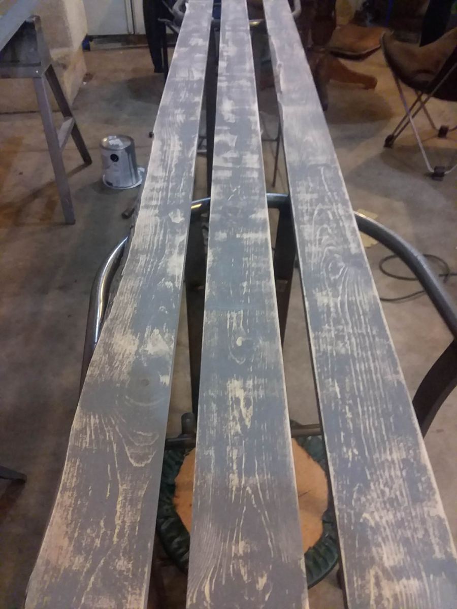 Custom trim with weathered stain