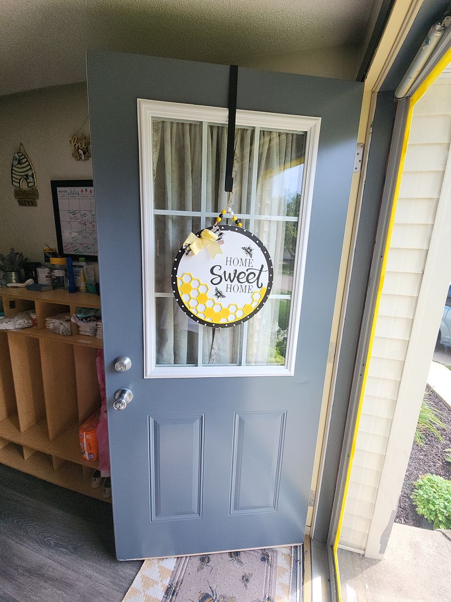 freshly painted front door
