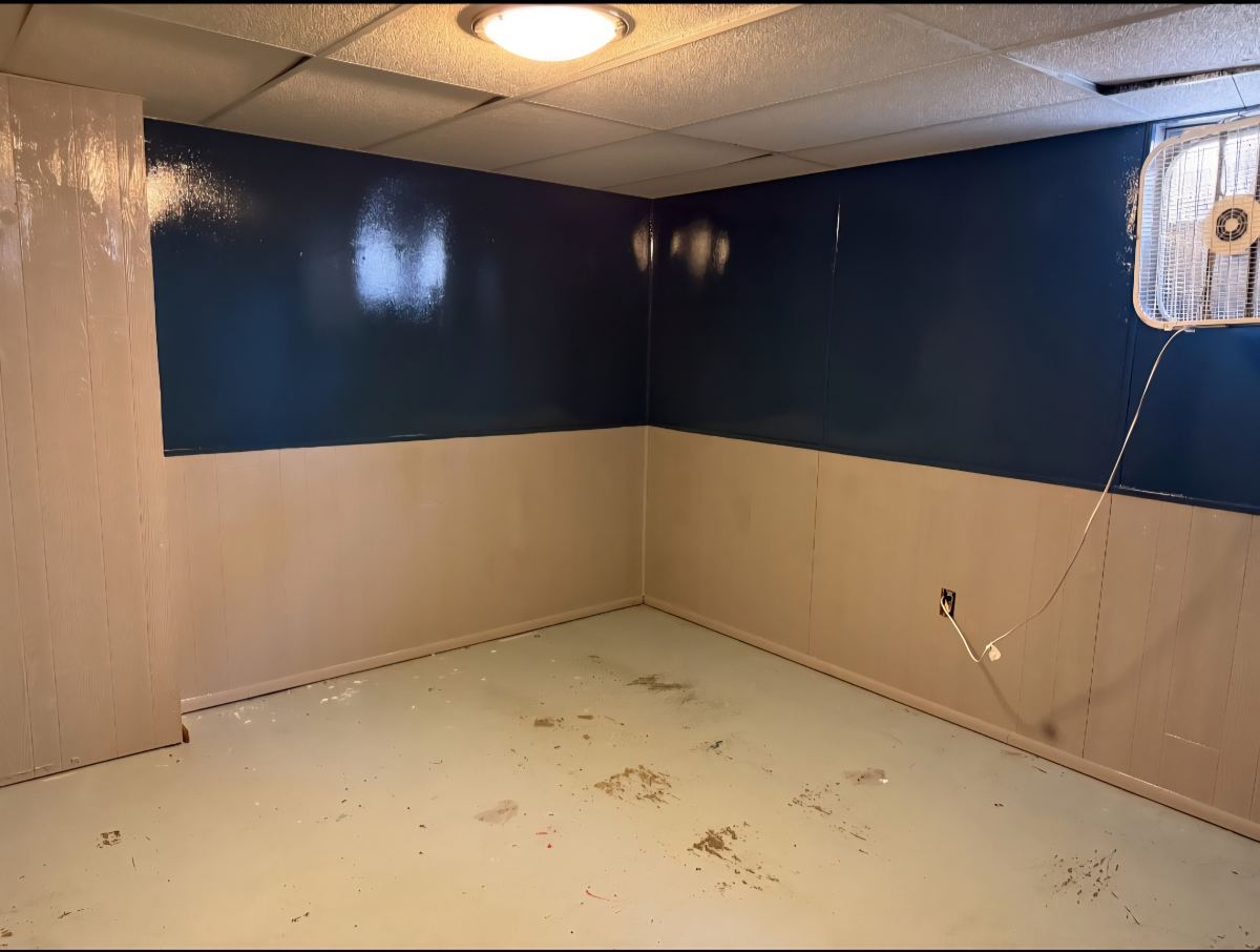 walls painted ready for floor paint