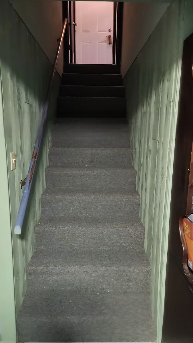 Rebuilt basement stairs