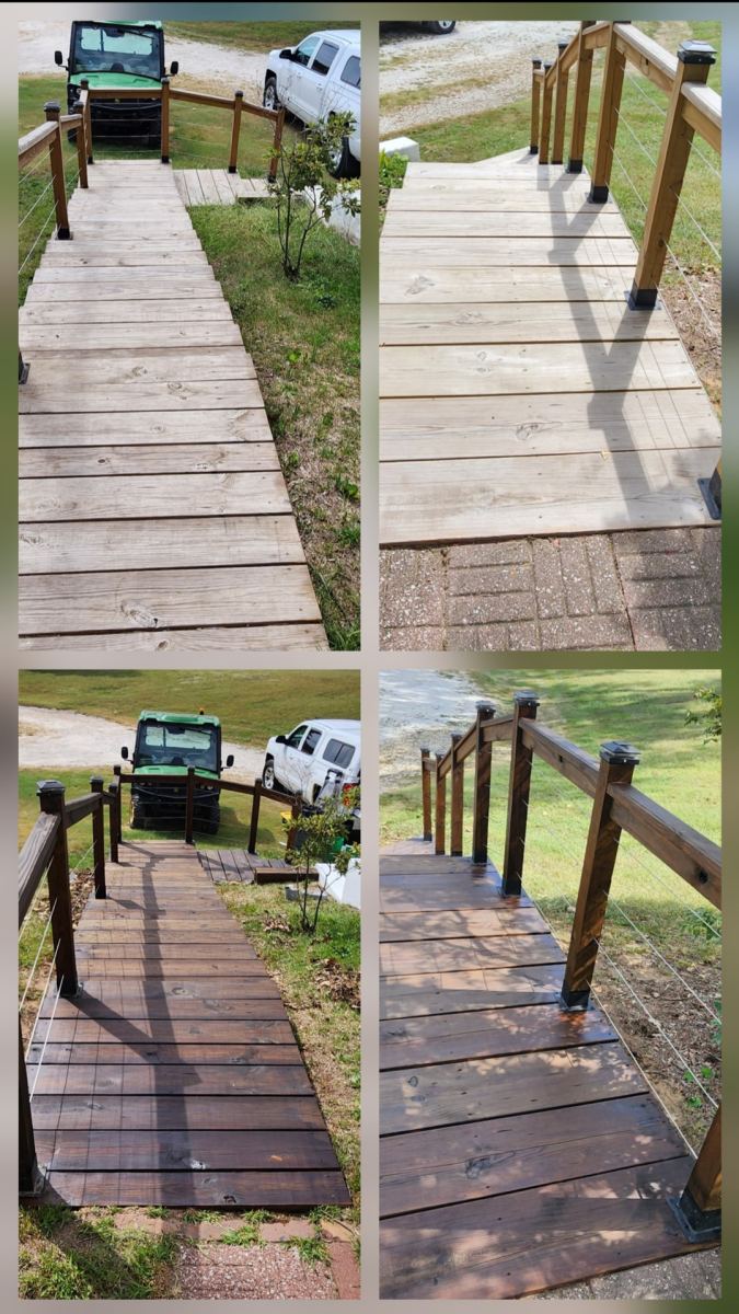 wood stairs stained and protected